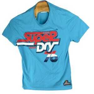 Superdry California Surf CO Japan 76 Graphic T-Shirt Men's XL Blue Midweight